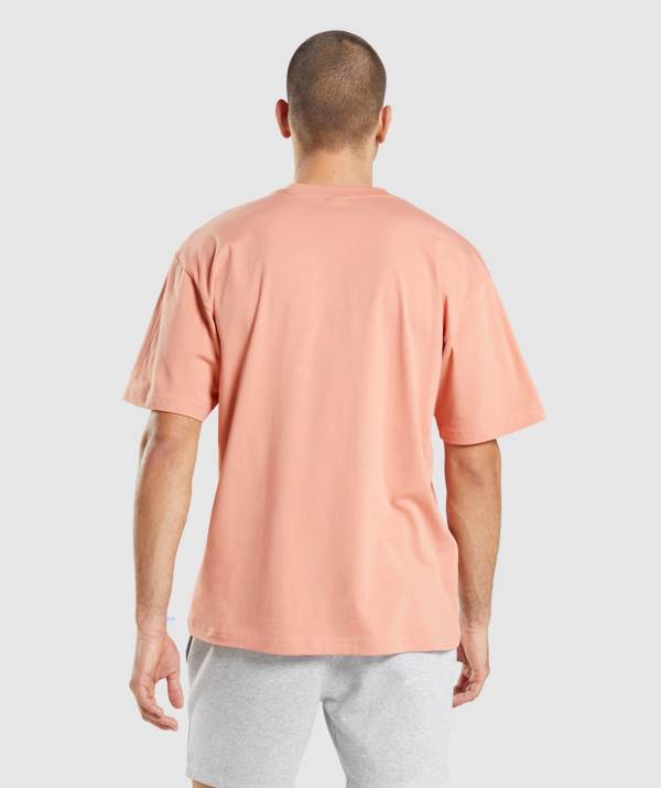 Panske Tricka Gymshark Essential Oversized Ruzove | ZU9481376